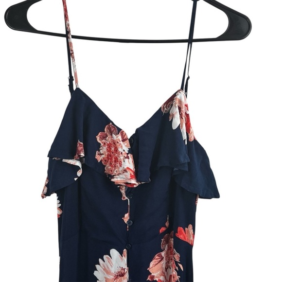 NWT Band of Gypsies Floral Ruffle Sundress Size S Boho Flowy Blue - Picture 4 of 11